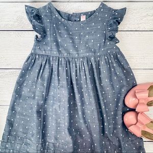 Cherokee Girls Chambray Hearts Dress Size 5T